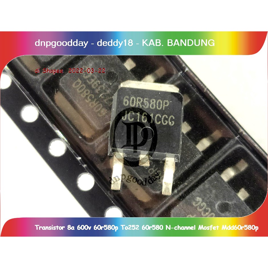 ทรานซิสเตอร์ 8a 600v 60r580p To252 60r580 N-channel Mosfet Mdd60r580p