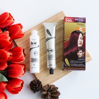 Farger ฟาร์เกอร์ ครีมเปลี่ยนสีผมแฟชั่น เบอร์ 5/55 Inten Mahogany Light Brown สีน้ำตาลอ่อนหม่นม่วง (สีบลูเบอร์รี่)