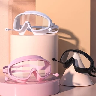ผู้ใหญ่ Goggles แว่นตาว่ายน้ำสำหรับผู้ชายและผู้หญิง แว่นตาดำน้ำ HD กันน้ำและกันหมอก แว่นตาว่ายน้ำแฟชั่นกรอบใหญ่