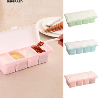 กล่องใส่เครื่องปรุง 4 ช่อง พร้อมช้อน
