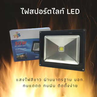 🌋สปอร์ตไลท์ LED Spotlight LED 10 - 50W ลำแสงสีขาว ทนแดดทนฝน ไม่ขึ้นสนิม