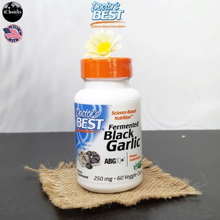 สารสกัดจากกระเทียมดำ Doctors Best® Fermented Black Garlic ABG10+, 250 mg 60 Veggie Caps