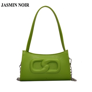 Jasmin NOIR กระเป๋าสะพายไหล่ กระเป๋าถือ หนัง PU แต่งสายโซ่คล้อง สําหรับสตรี