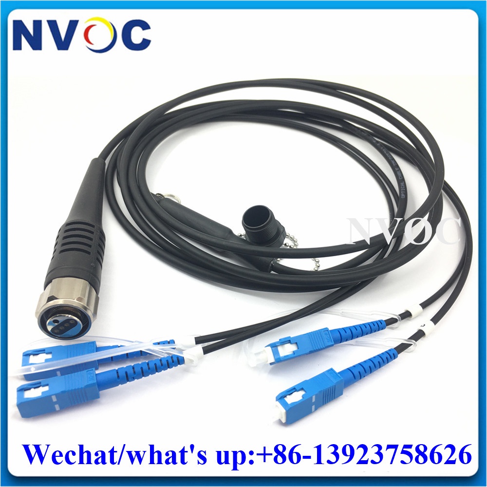 MMF,4Cores,4.5mm,TPU Armored Cable,1M,OM3 OM2 50/125 4F ODC Round Male to LC/ST/FC/SCUPC Fiber Optic