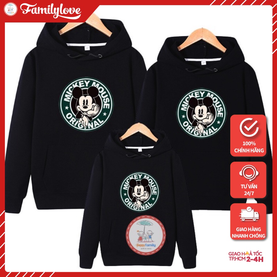 Familylove Family Hoodie - Mickey Mouse Original Fishskin Fleece Family Hoodie
