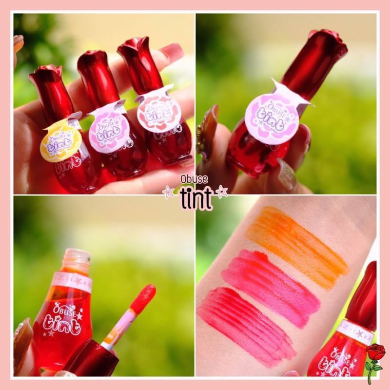 พร้อมส่ง！！ Obuse ลิปทินท์ รูปกุหลาบแดง