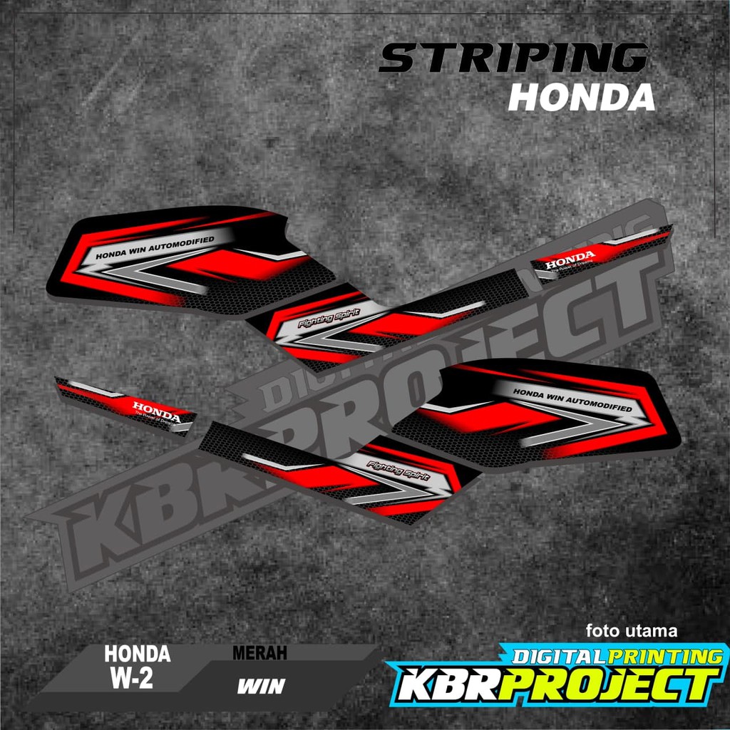 สติ๊กเกอร์ - win - honda striping - สติ๊กเกอร์วาริชั่น - Racing W-2 TRANSPARENT ALREADY CUT