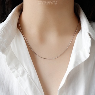 Staryu S925 Silver Women Necklace All-Match Snake Bone Chain Simple Clavicle Chain