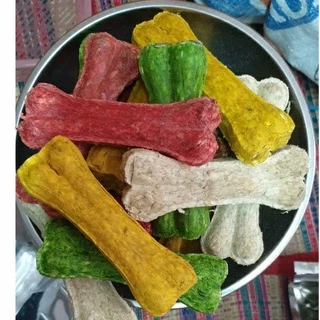 🐶กระดูกอัดมันชี่ขนาด4"นิ้วคละสี🐶 บรรจุ500กรัม