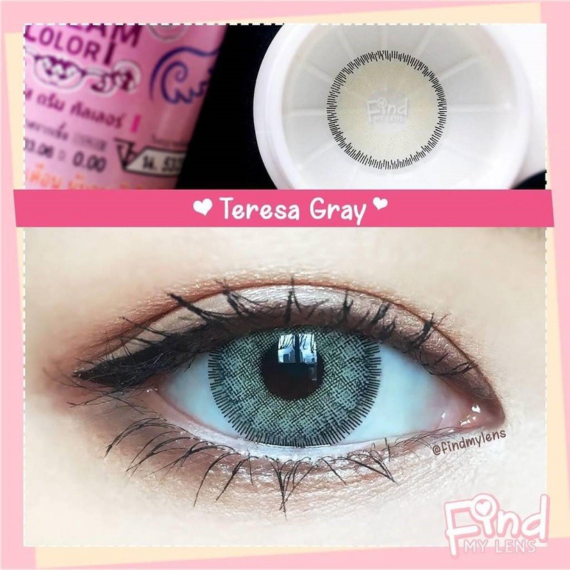 💜 Teresa Gray บิ๊กอาย สีเทา เทา ทรีโทน Dream Color1 Contact Lens คอนแทคเลนส์ ค่าสายตา สายตาสั้น แฟชั่น ตาฝรั่ง ฝรั่ง