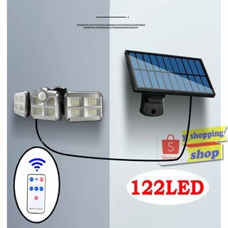 122 LED+Remote Control solar light 270° เหมาะสำหรับ ติดหน้าบ้าน ลานจอดรถ