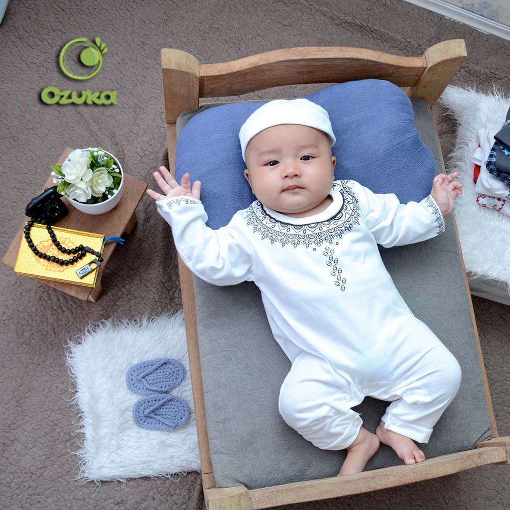 ทารกแรกเกิดมุสลิม Aqiqah OZUKA แขนยาว Koko เสื้อจัมเปอร์