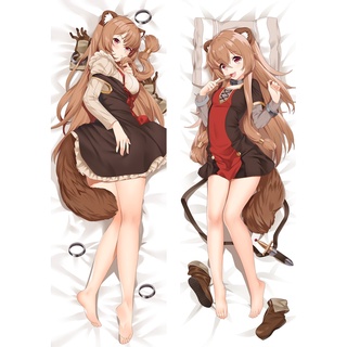 The Rising of The Shield Hero หมอนอะนิเมะ Dakimakura Waifu Otaku กอดร่างกาย Raphtalia ปลอกหมอนปรับแต่งบ้าน