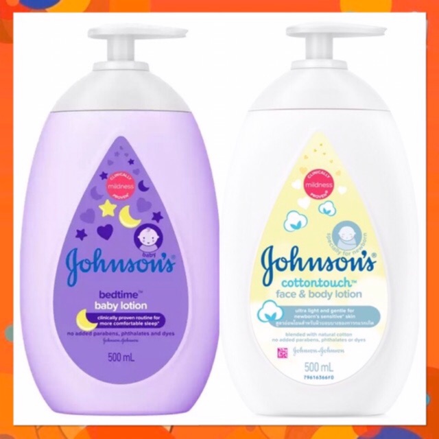 500 มล. โลชั่น จอห์นสัน Johnson's Bedtime Lotion เบดไทม์/Johnson's Lotion Cotton Touch โลชั่น เด็ก จ