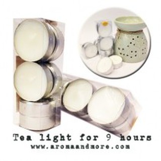 Aroma&amp;More -Tealight Candle 9Hrs เทียนสำหรับเตาอโรมา 6 ชิ้นในกล่อง เนื้อเทียนจากธรรมชาติ ไม่มีกลิ่น ติดนาน 9 ชม.