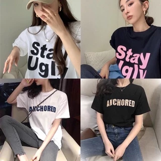 💥 Fairy Style 💥 พร้อมส่ง เสื้อยืด Over size คอกลม แขนสั้น ผ้านิ่ม เสื้อยืดแฟชั่น สไตล์เกาหลี 💖 #9352