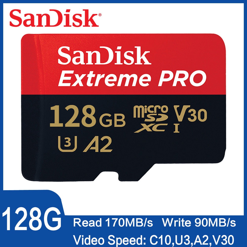 Tarjeta micro SD 128GB Extreme PRO A2 para 4k en GOPRO 170 MB/s
