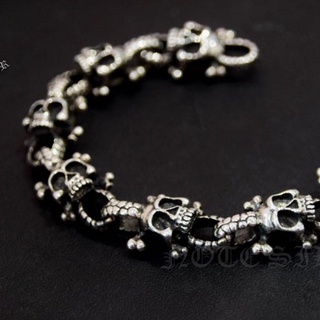 สร้อยข้อมือเงินแท้ หัวกะโหลกกระดูกไขว้ Sterling Silver NSSK1617