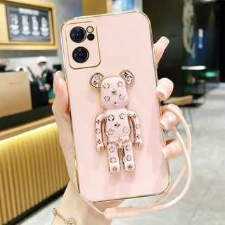 เคสโทรศัพท์มือถือ กันกระแทก ลายหมีน่ารัก พร้อมที่ตั้งวาง แฟชั่น สําหรับ OPPO Reno8 Reno8 Z Reno7 Reno7 Z Reno7 Pro Reno6 Reno6 Z Reno6 Pro Reno5 Reno5 F Reno5 Pro Reno4