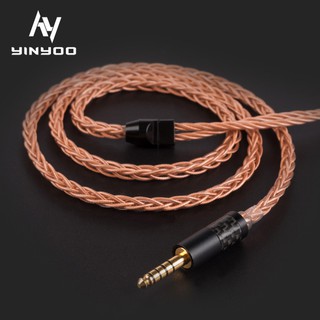 Yinyoo 8 Core Upgraded High - End สายเคเบิ้ลเสียงเดี่ยวคริสตัล Mmcx / 2 Pin สําหรับ Kz Zs10 As10 Blon Bl - 03