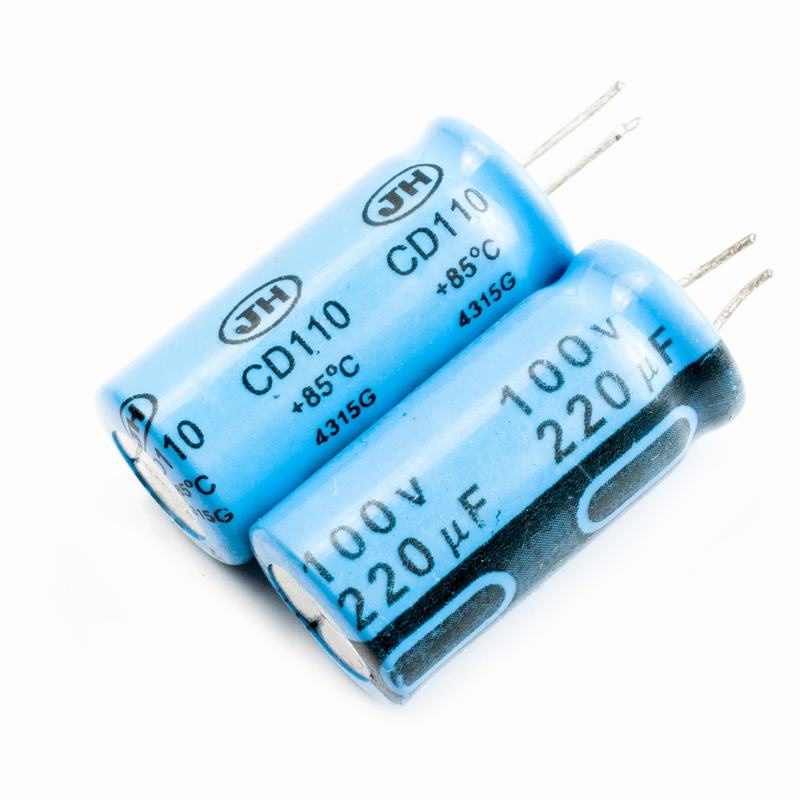1 ชิ้น,100V 220uF 85°C ตัวเก็บประจุอลูมิเนียมอิเล็กโทรลีติค 12X25 มม.