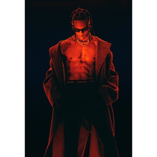 โปสเตอร์ ทราวิส สก็อตต์ Travis Scott Poster แร็ปเปอร์ Rapper Hiphop ฮิปฮอป โปสเตอร์ รูปภาพ ตกแต่งผนัง Music ของขวัญ