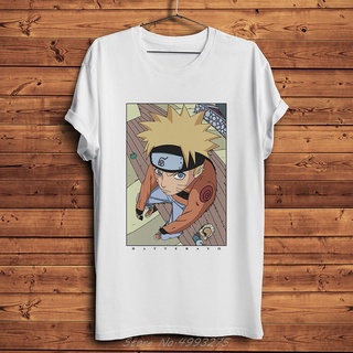 เสื้อยืดสีขาวเสื้อยืดลําลอง ผ้าฝ้าย แขนสั้น คอกลม พิมพ์ลายอนิเมะ Uzumaki Naruto Dattebayo สีขาว แฟชั่นฤดูร้อน สําหรับผู้