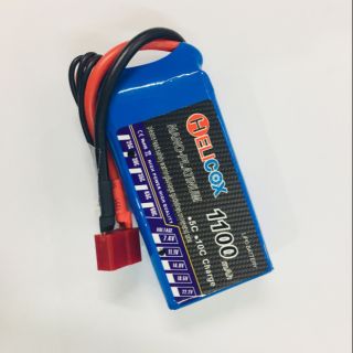 แบต Helicox 1100mAh ปลั๊กดีน 11.1V (3เซล) 30C ปลั้กดีน แบตลิโพ แบตเตอรี่ลิโพ lipo