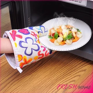 ถุงมือกันความร้อน ถุงมือไมโครเวฟ จัดเก็บสะดวก จัดส่งคละลาย Cooking gloves