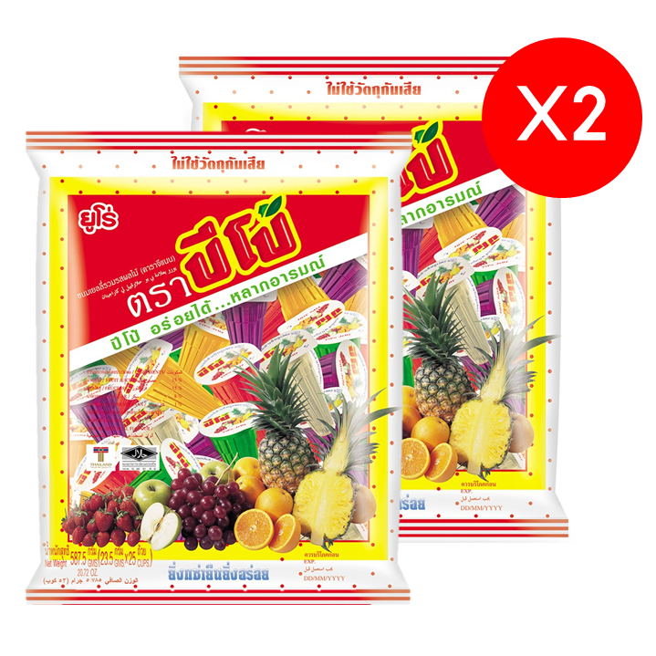 ♥ส่งฟรี♥  Pipo ปีโป้ ขนมเยลลี่รวมรสผลไม้ (คาราจีแนน) 587.5 กรัม (Pack x2)   [รสผลไม้]