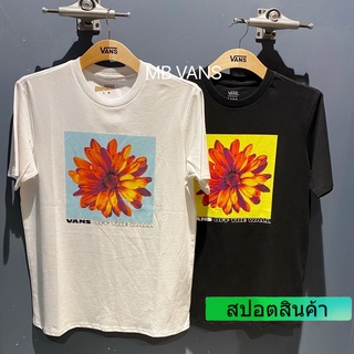 Vans Vans เสื้อยืดลําลองสําหรับผู้ชายผู้หญิงแขนสั้นคอกลมลายดอกทานตะวันสีดําสีขาว Vn0A54Ktwht 54Ktblk