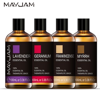 [Limited+10ml free lemon] Mayjam น้ํามันหอมระเหยกลิ่นดอกลาเวนเดอร์ 100 มล Rose Jasmine Vetiver for bath relaxing body care massage oil