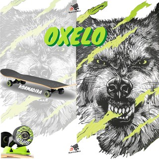 OXELO สเก็ตบอร์ดเด็ก สเก็ตบอร์ด อายุ 8-12 ปี รุ่น Kids 8-12 Years Skateboard Mid 500 Wolf - Green