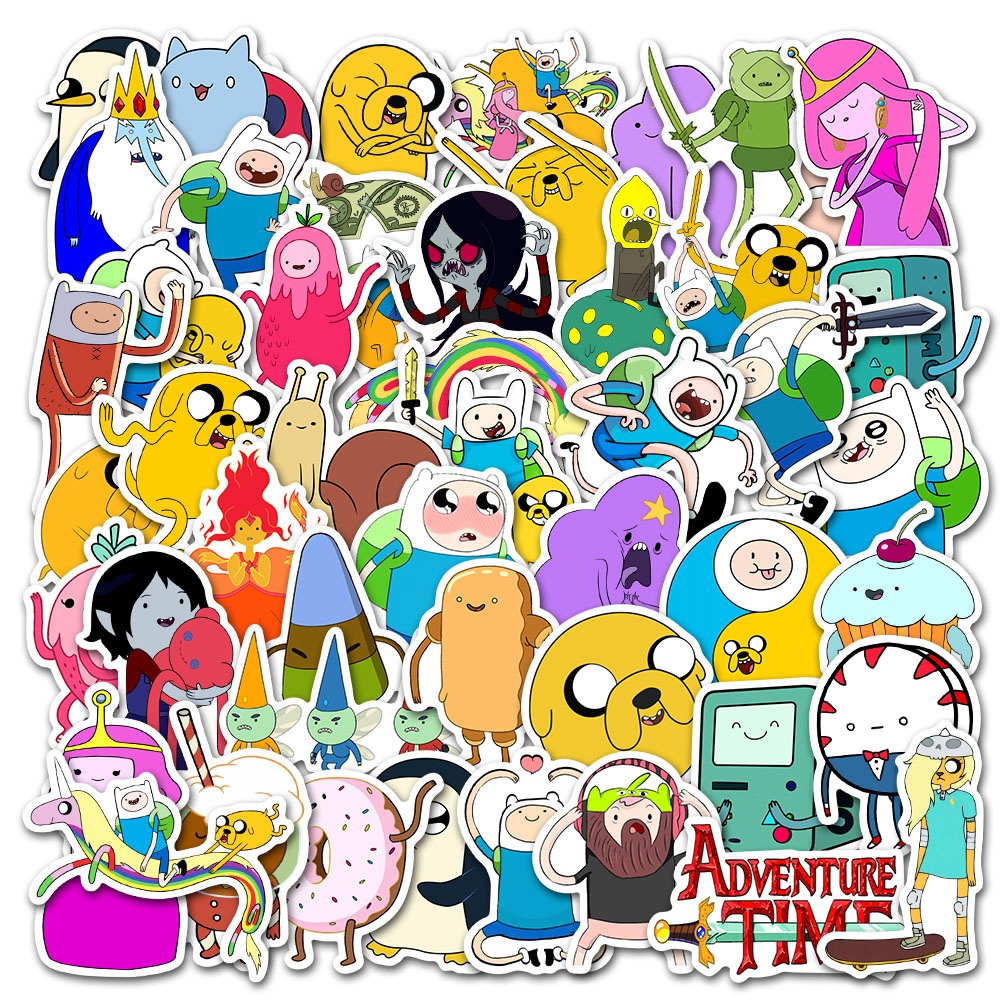 สติ๊กเกอร์ลายธีม Tv Adventure Time Series สําหรับติดตกแต่งหมวกกันน็อค 50 ชิ้น / ชุด