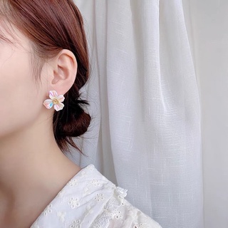 earring pink daisy ตุ้มหูรูปดอกเดซี่ กำลังสวย น่ารักมาก เก๋