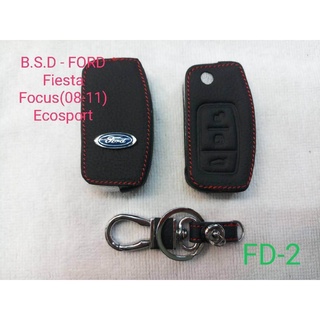 B.S.D ซองหนังสีดำใส่กุญแจรีโมทตรงรุ่น FORD Fiesta/Focus 08-11/Ecosport(FD2)