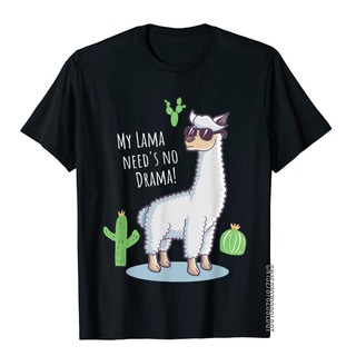 เสื้อยืด ผ้าฝ้าย พิมพ์ลายกระบองเพชร ละคร Llama Needs No Drama แฟชั่นฤดูร้อน สําหรับผู้ชายสามารถปรับแต่งได้