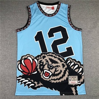 เสื้อกีฬาแขนกุด ลายทีม BKB Memphis Grizzlies NBA Jersey No.12 Morant สไตล์เรโทรคลาสสิก