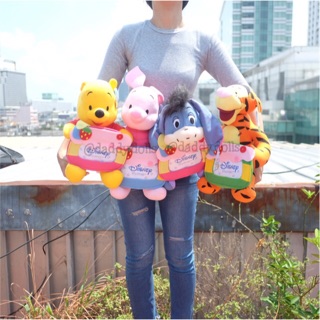 ตุ๊กตา Pooh หมีพูห์ &amp; Piglet พิกเล็ต &amp; Eeyore อียอร์ &amp; Tigger ทิกเกอร์ ถือกรอบรูป 12นิ้ว พู พูห์ หมีพู