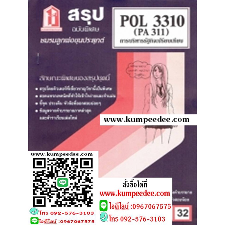 ชีทสรุป POL3310 (PA311) บริหารรัฐกิจเปรียบเทียบ