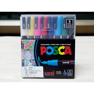 ปากกามาร์กเกอร์ uni POSCA (Pack 8 Colors) PC-3M, PC-5M