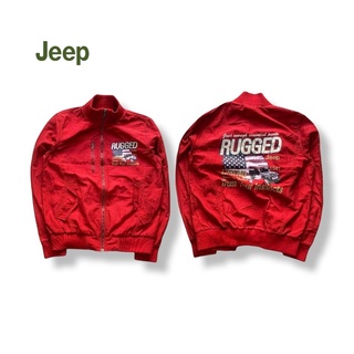 JEEP Red RUGGED LEGEND Bomber Jacket รอบอก 43”