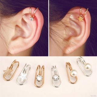 ต่างหูแฟชั่นสตรีรูปตัว u ตกแต่งไข่มุก/rhinestone 1 ชิ้น