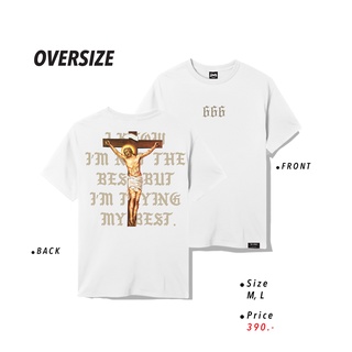 Fifty Cent ® เสื้อ Oversize ไซส์ใหญ่ รุ่น 666 ขาว  ชาย หญิง M L / Os