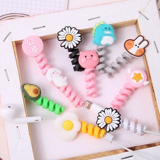 Silicone Winder Protection Cover Cute Cartoon Fruit Twist Charging Cable Cord Protector