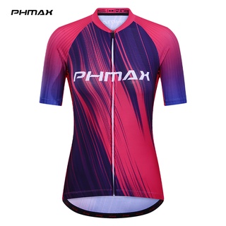 Phmax ชุดเอี๊ยมกางเกง เสื้อปั่นจักรยานเสือภูเขา แขนสั้น เจล สําหรับผู้หญิง