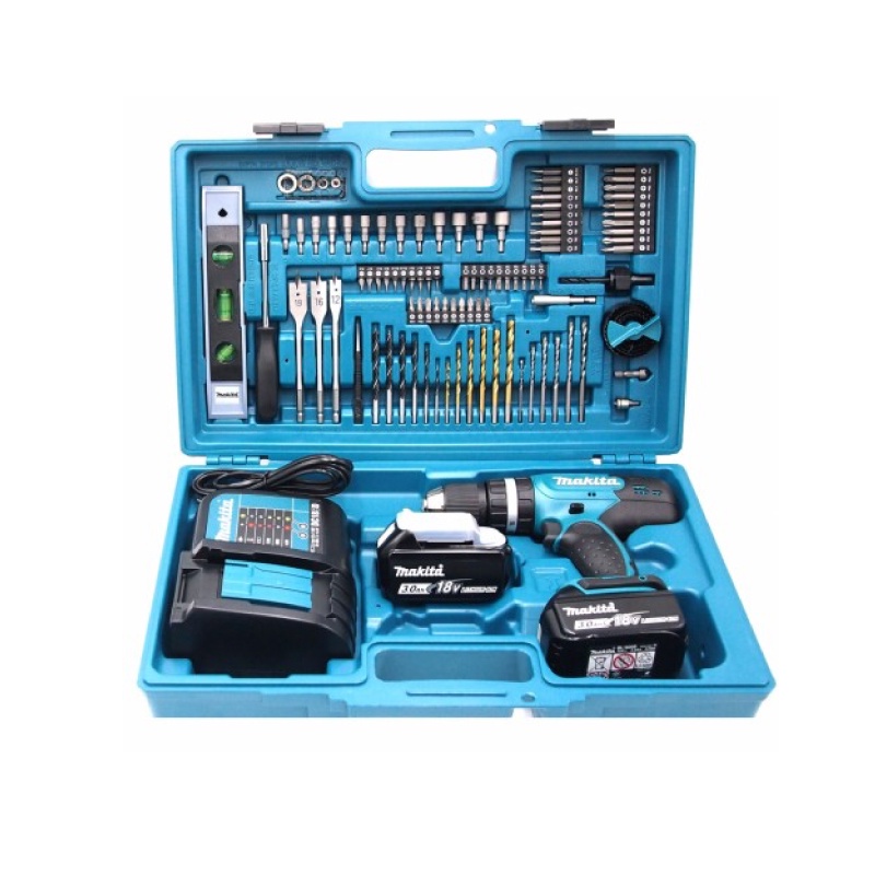 [คอมโบเซ็ต] MAKITA DHP453FX13 : สว่านเจาะกระแทกไร้สาย 18V พร้อมชุดดอก 101 ชิ้น