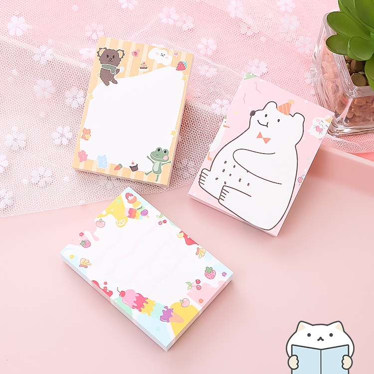 กระดาษโน๊ต แผ่นจิ๋ว น่ารัก 100 แผ่น Mini Cute Notepad Memopad Paper mimisplan