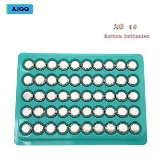 Cheap AJQQ 250PCS AG10 Alkaline Battery LR1130 1130 SR1130 389A LR54 lr1130 1.5V l1131 Button Battery For MP3 Playe