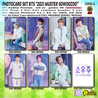 ชุดโฟโต้การ์ด เคลือบเงา เต็มแผ่น ลาย BTS MUSTER 2021 2 ด้าน สําหรับสมาชิก 7 ชิ้น